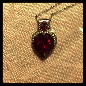 Lab created ruby heart pendant.